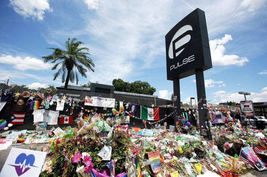 A makeshift memorial made outside the Pulse Nightclub days after the shooting.