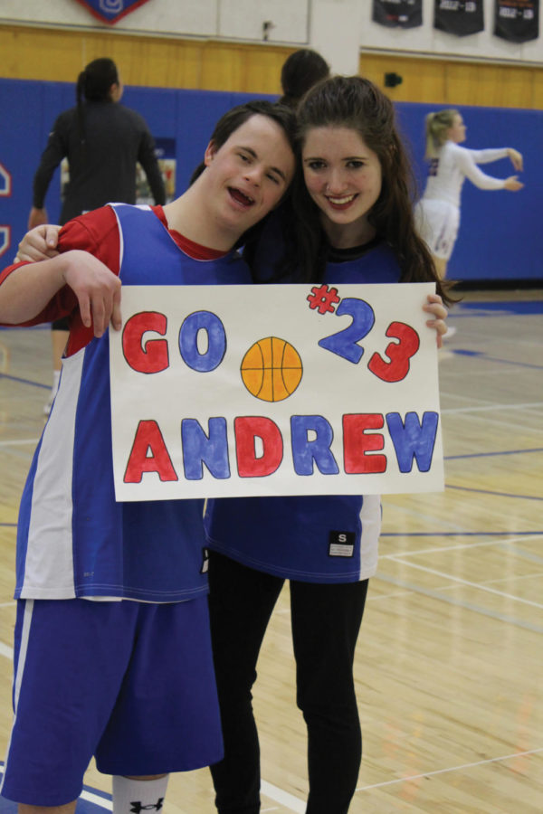 THE UNION: Andrew Goodspeed plays basketball with the writer at the Unified Valentine’s Day game.