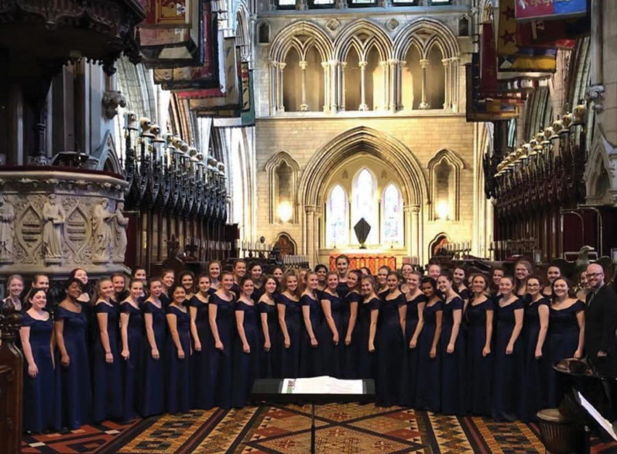 Girls’ 21 performed at St. Patrick’s Cathedral on their trip to Dublin, Ireland over Spring Break.