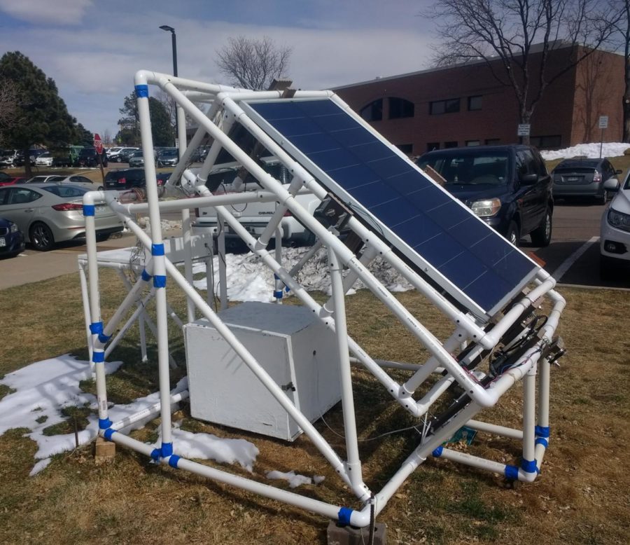 The solar panel will be used as a charging station for phones.