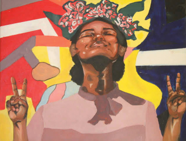 PRIDE IN YOURSELF: For some being a minority in Creek can be challenging. Of course no two experiences are the same. The above painting is one in a series by senior Mahkeda Kalayu in which she celebrates the individuality of black youth. 