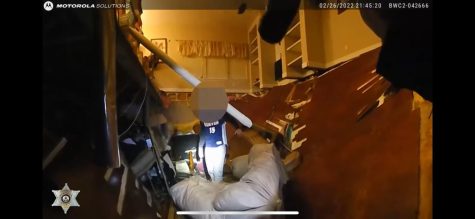 Screenshots from Arapahoe County Sheriffs Department body camera footage shows the moment police responded to a floor collapse at a Colorado high school students party, which resulted in multiple injuries and a gas leak.