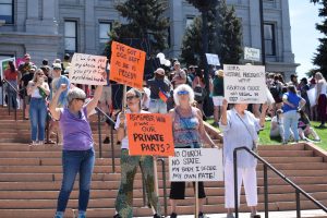 Protestors gathered at the Colorado State Capitol on May 14 just after Justice Alitos statement leaked.