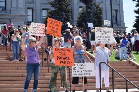 Protestors gathered at the Colorado State Capitol on May 14 just after Justice Alitos statement leaked.