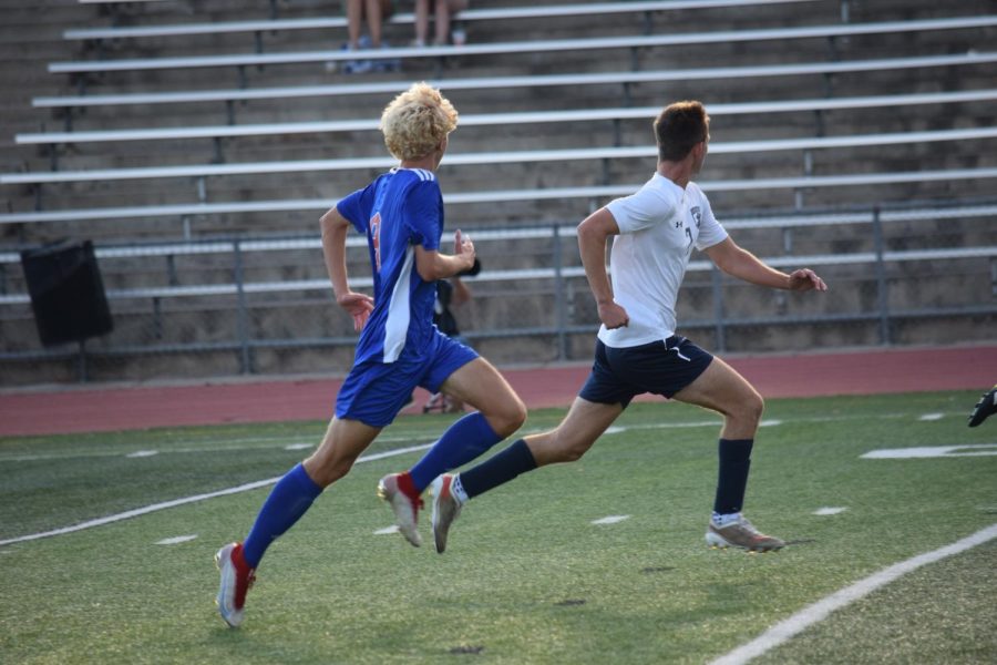 Creek+Varsity+Boys%E2%80%99+Soccer+played+their+first+match+of+the+season+on+Tuesday%2C+facing+off+against+Columbine.+After+a+scoreless+first+half%2C+they+brought+home+the+game+at+3-0.