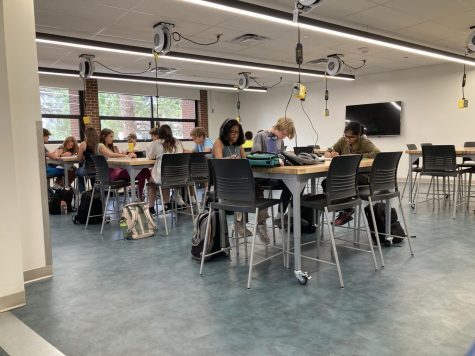 Students use one of the classroom spaces in IC Innovation space during 8th period on Thursday. 