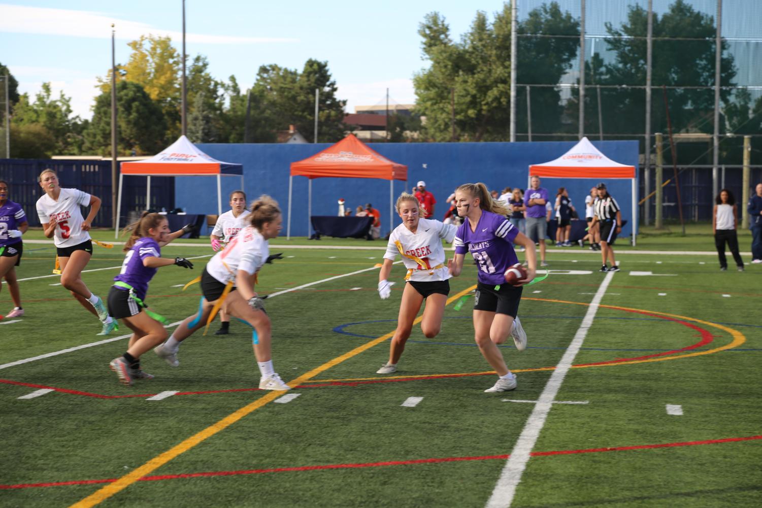 Flag Football Faces 18-7 Loss in Homecoming Game: See Moments Here