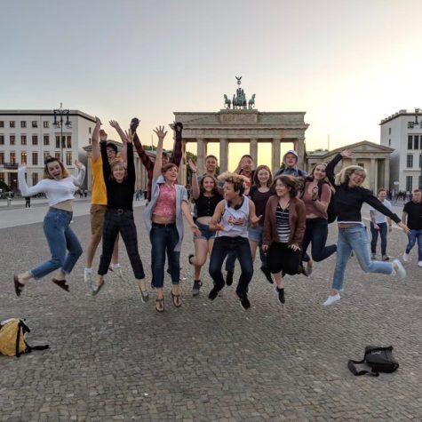 Creeks German students pose for a picture in front of the Brandenburg Gate in Berlin, Germany while on a trip to Germany in 2019 to stay with host families. “I absolutely loved my host family,” 2022 Creek graduate Sara Manos said. “I dont think I could have gotten a better host family.”