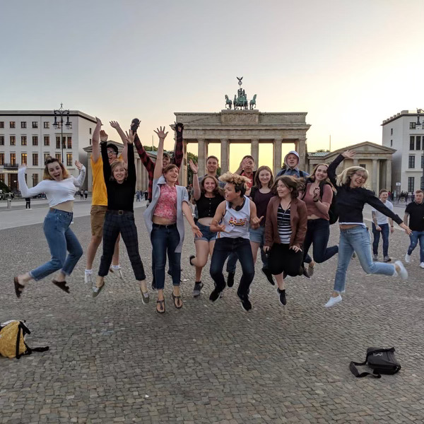 Creek's German students pose for a picture in front of the Brandenburg Gate in Berlin, Germany while on a trip to Germany in 2019 to stay with host families. “I absolutely loved my host family,” 2022 Creek graduate Sara Manos said. “I don't think I could have gotten a better host family.”