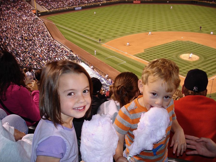 I eat a cloud of cotton candy at my first ever baseball game with my sister, Carly (left). It was a 2011 Rockies game, and being in that electric stadium, watching my favorite team play, is the reason I still enjoy live games to this day. And the pillowy dessert is just the type of ritual that hooks fans on baseball like nothing else. Whether it’s a hot dog or a walk-off win, baseball secures a set of customs that make the game so special.
