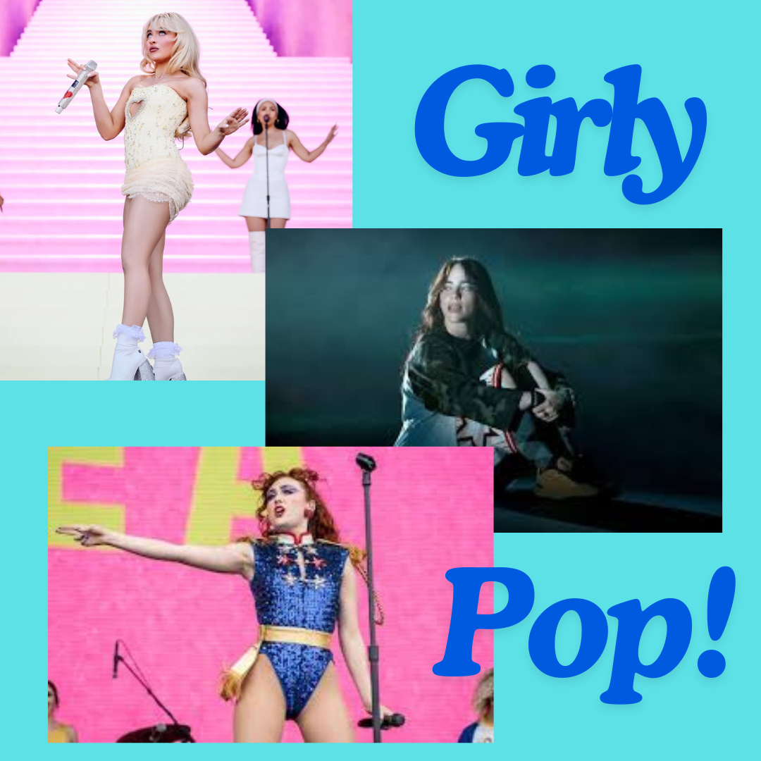 Over the last year, these three artists; Sabrina Carpenter, Billie Eilish, and Chappel Roan have blown up in the music industry, creating a new music trend: Girly Pop. 