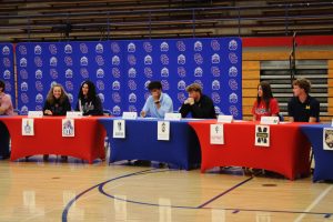 On Wednesday, 26 senior athletes signed their official commitment letters to their colleges. Of those, ten athletes signed with D1 schools.