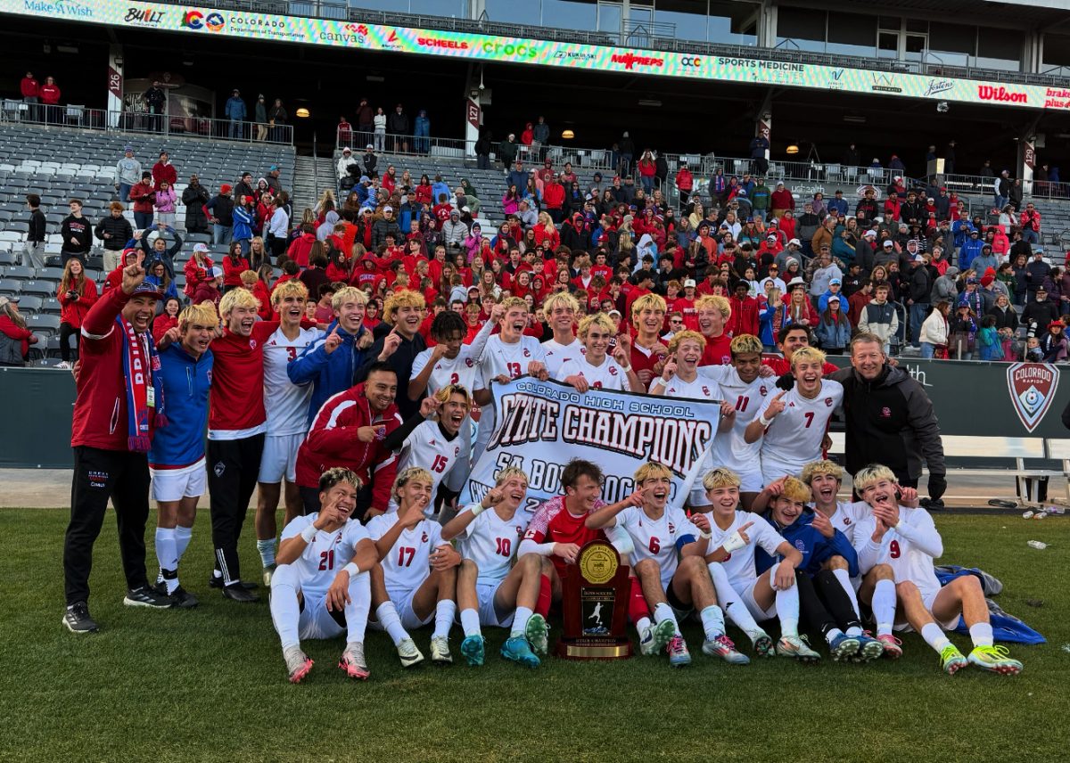 The varsity boys' soccer team competed against Broomfield on Saturday for the State Championship, and came out with a 2-1 win. 