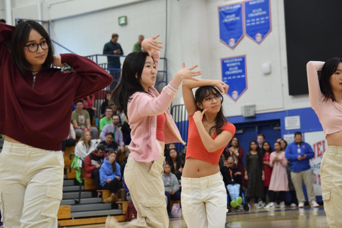 Creek's K-pop dance team, The Blue Cherriz, perform at the Power Week pep assembly on Feb. 14. 