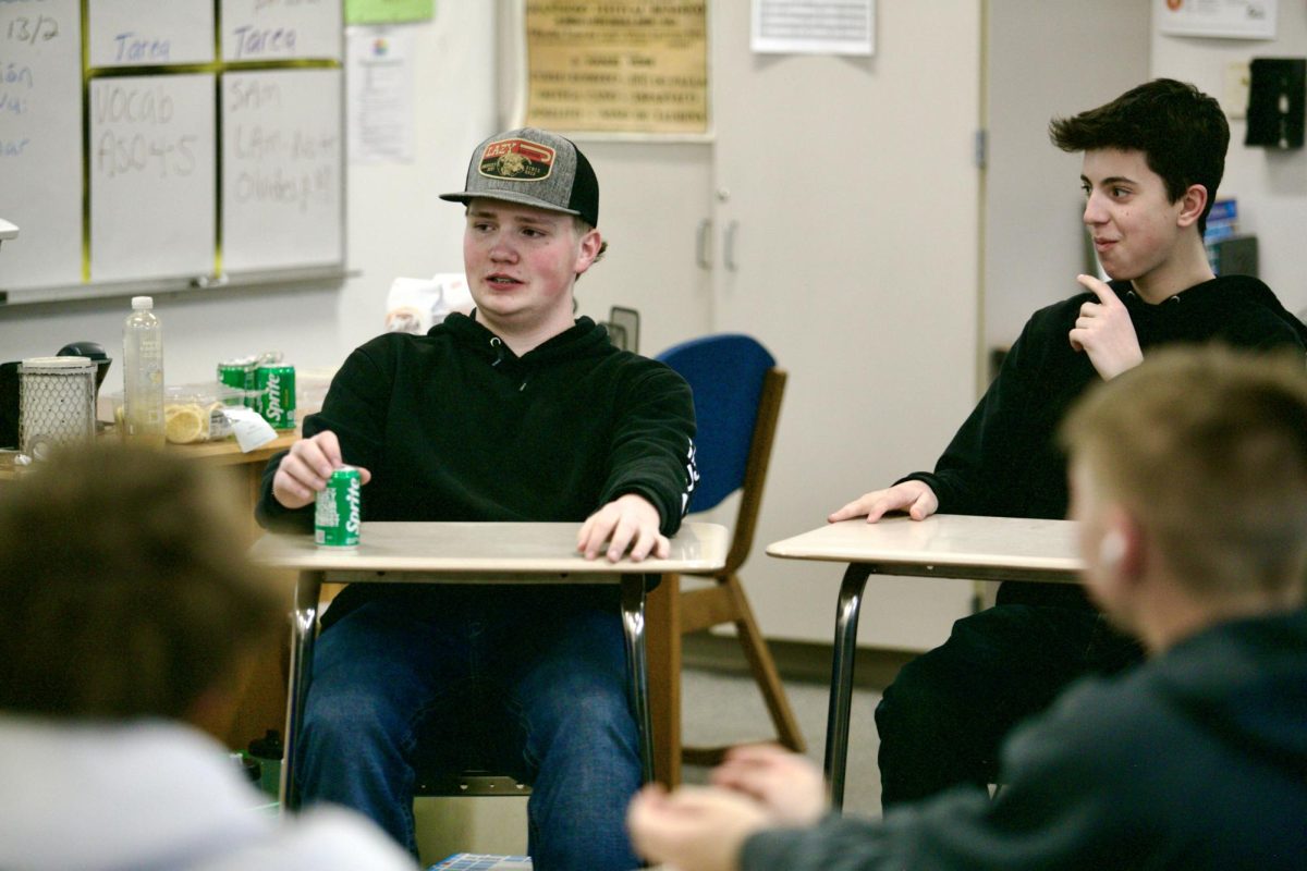 Chapter President sophomore Emerson Greenland kicks off an open discussion among the Turning Point USA Club in a Feb. 10 meeting. 