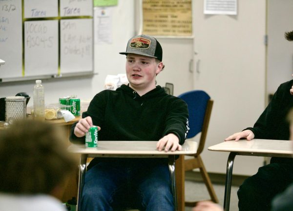 Chapter President sophomore Emerson Greenland kicks off an open discussion among the Turning Point USA Club in a Feb. 10 meeting. 