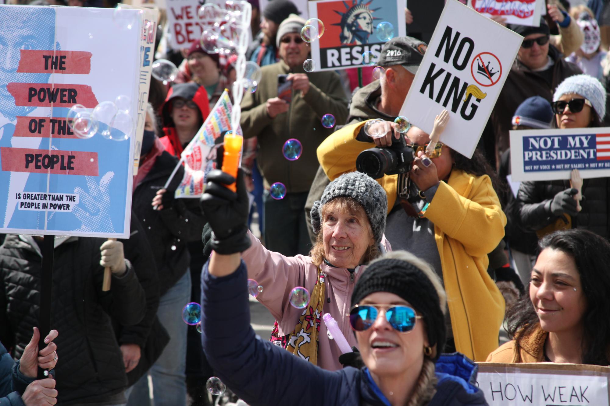 Creek Students Join Denverites to ‘Hands-Off’ Protest Trump Administration