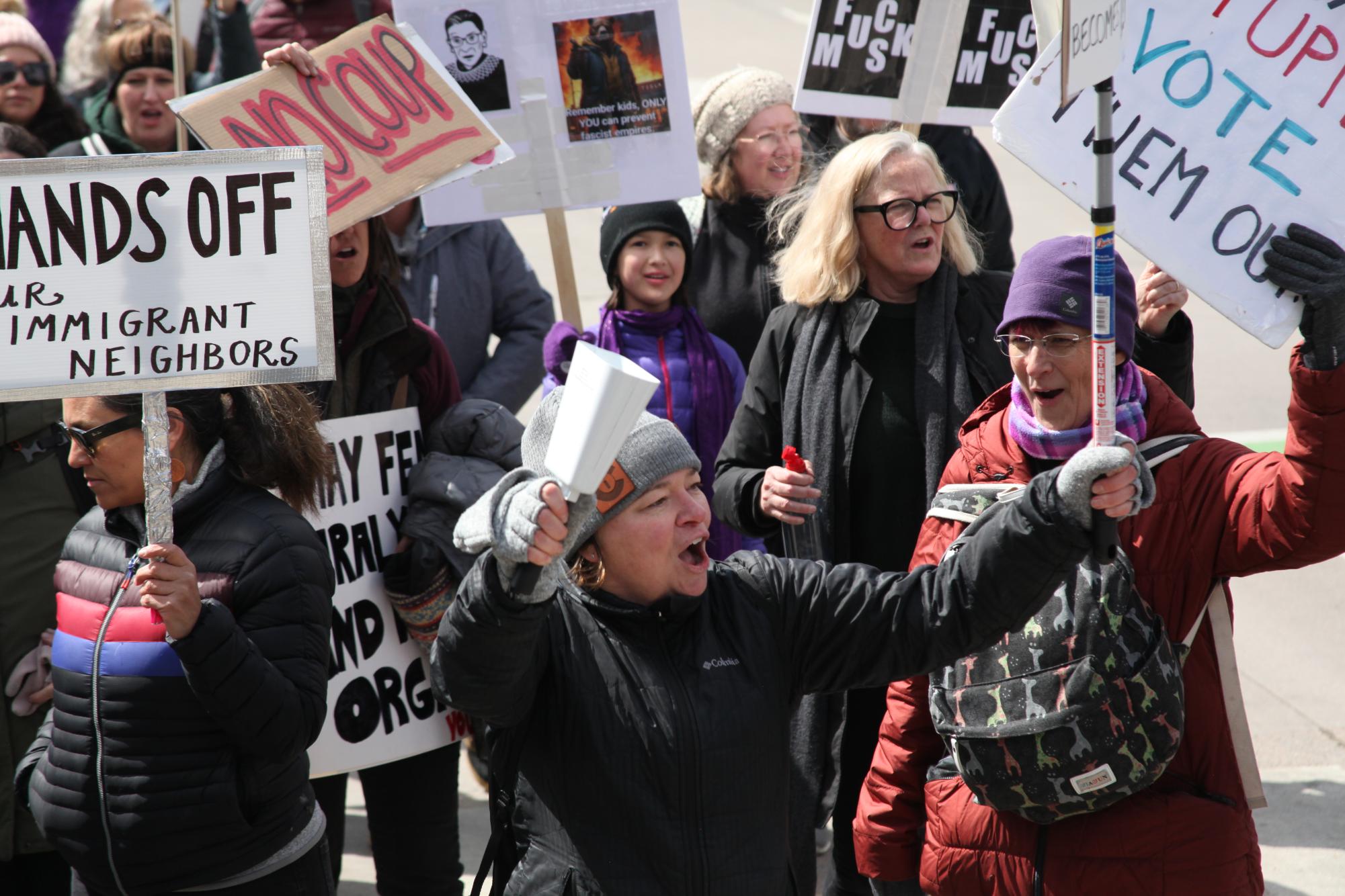Creek Students Join Denverites to ‘Hands-Off’ Protest Trump Administration