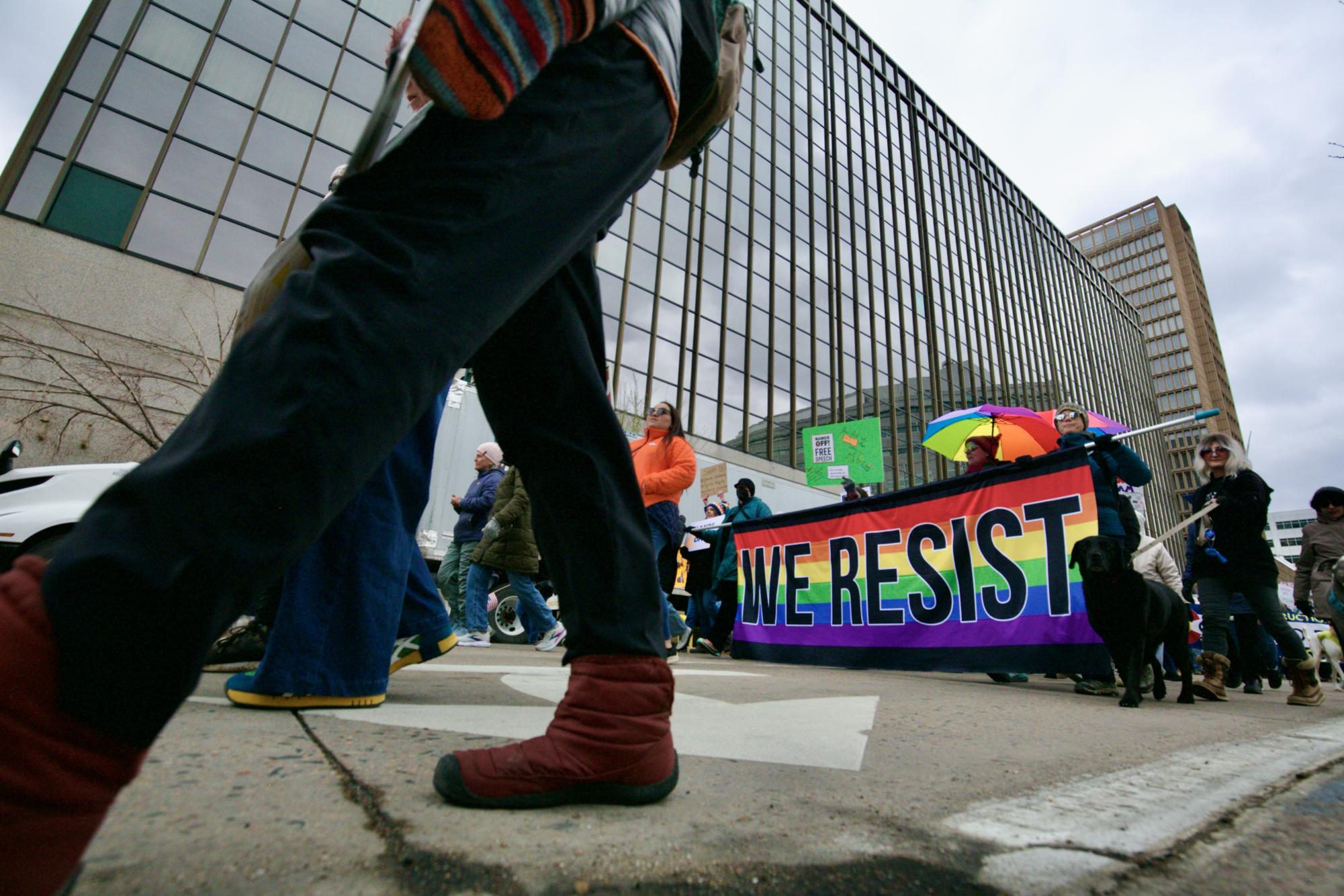 Creek Students Join Denverites to ‘Hands-Off’ Protest Trump Administration