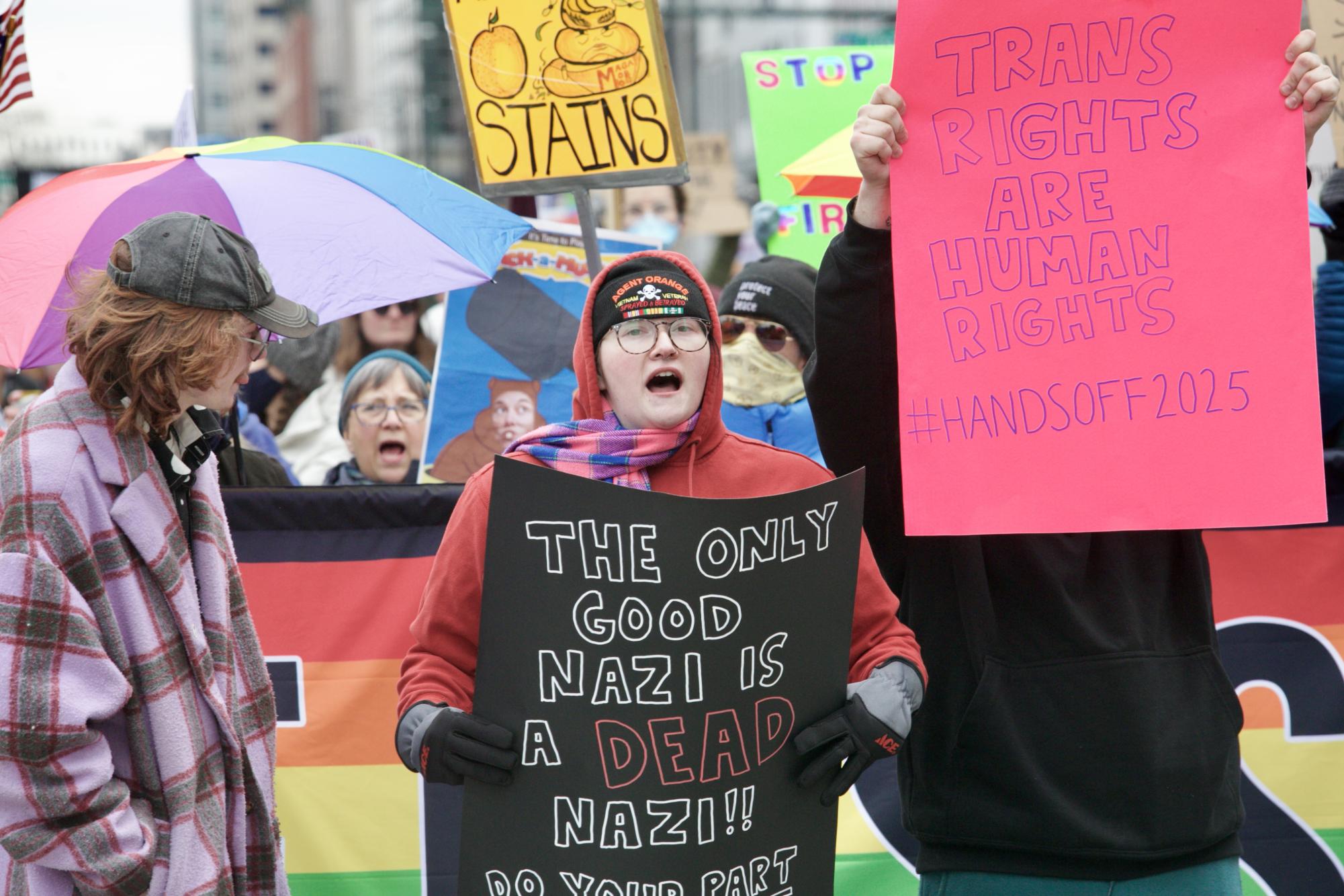 Creek Students Join Denverites to ‘Hands-Off’ Protest Trump Administration