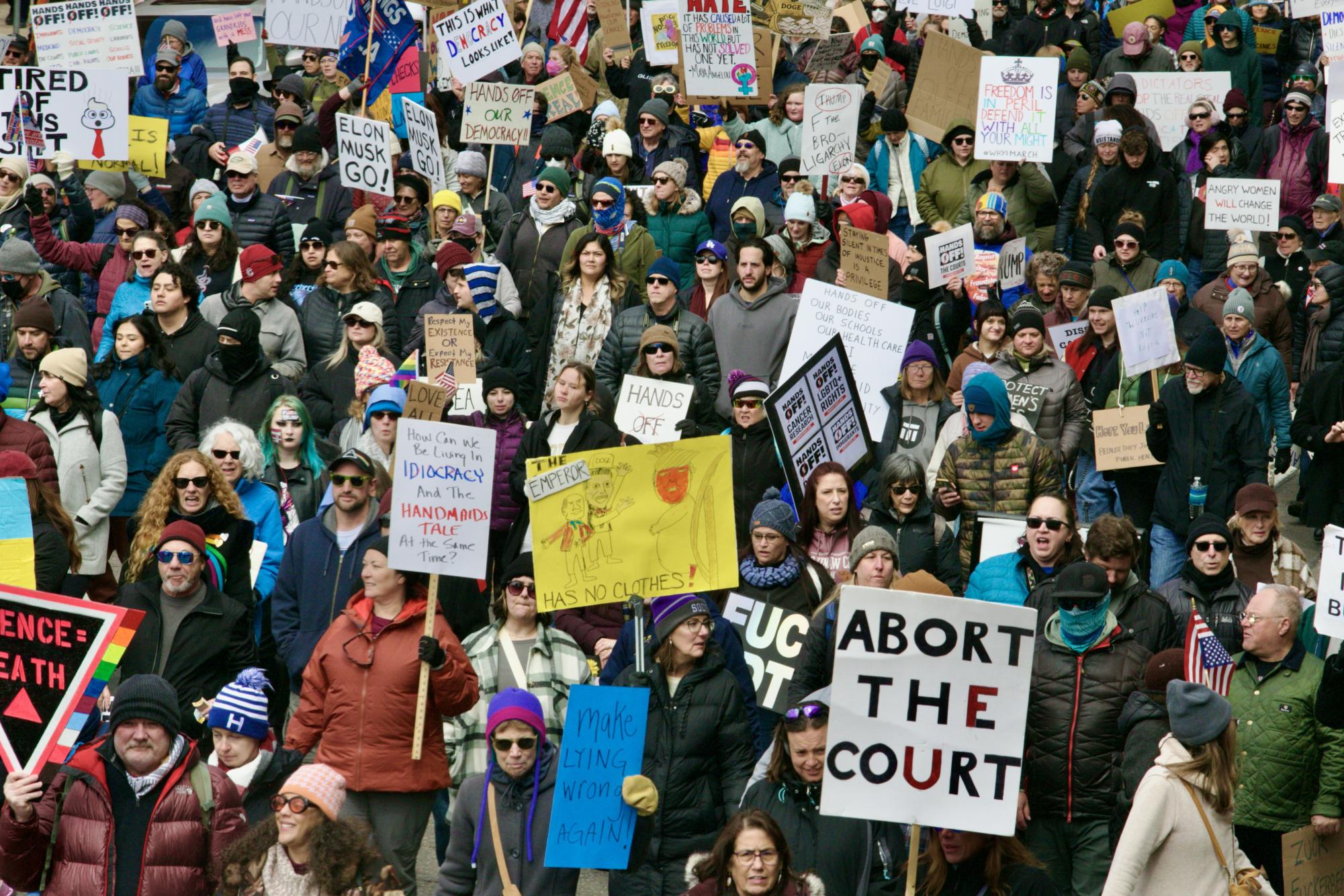 Creek Students Join Denverites to ‘Hands-Off’ Protest Trump Administration