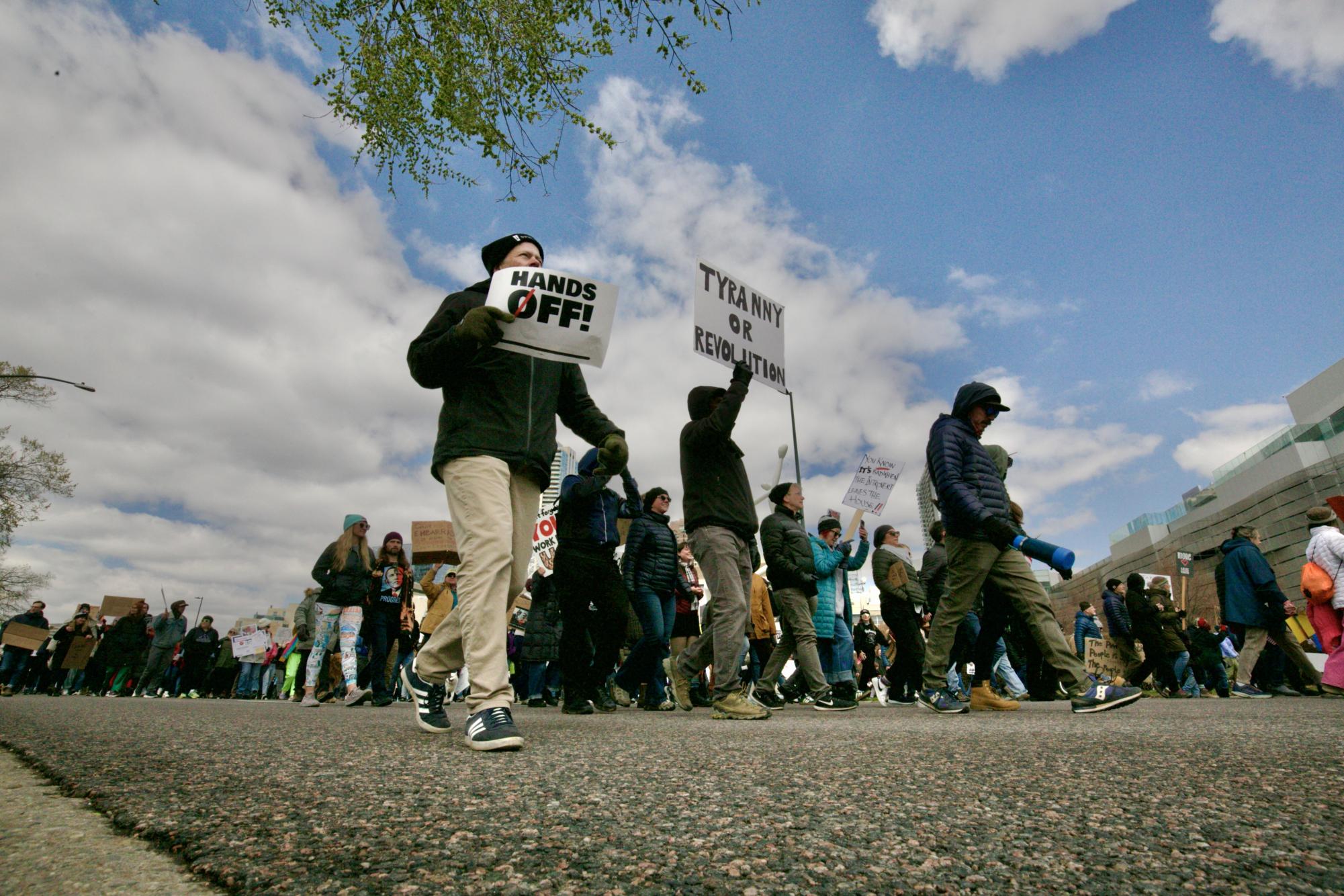 Creek Students Join Denverites to ‘Hands-Off’ Protest Trump Administration
