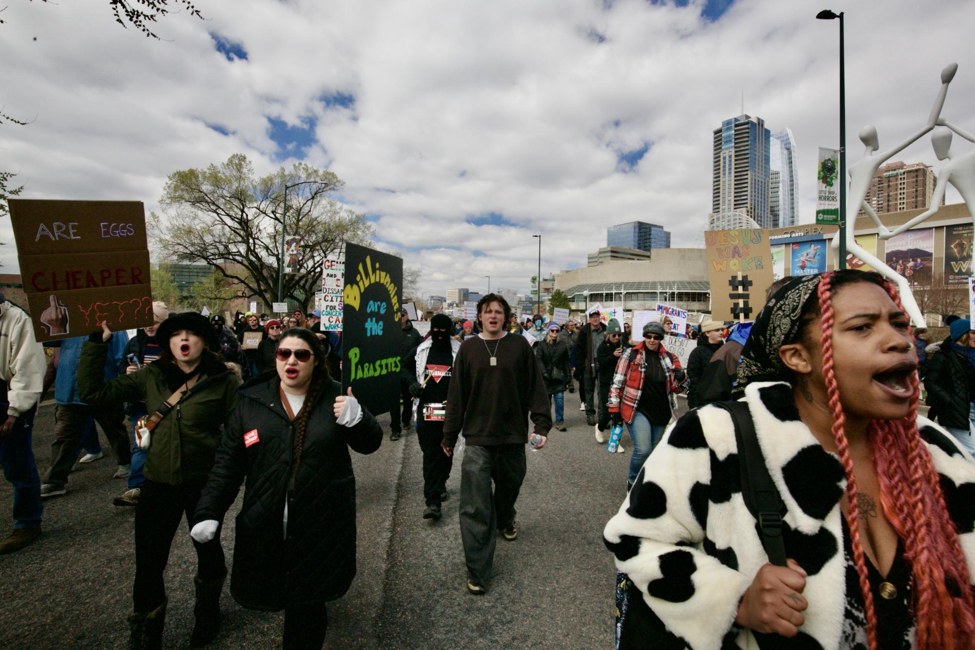 Creek Students Join Denverites to ‘Hands-Off’ Protest Trump Administration