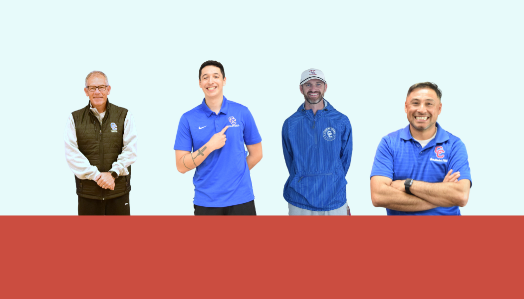 Four new coaches have joined the team for the spring season. From left: Andy Zurcher, Marc Rey, Jon Swartz, and Wilmer Barerra.