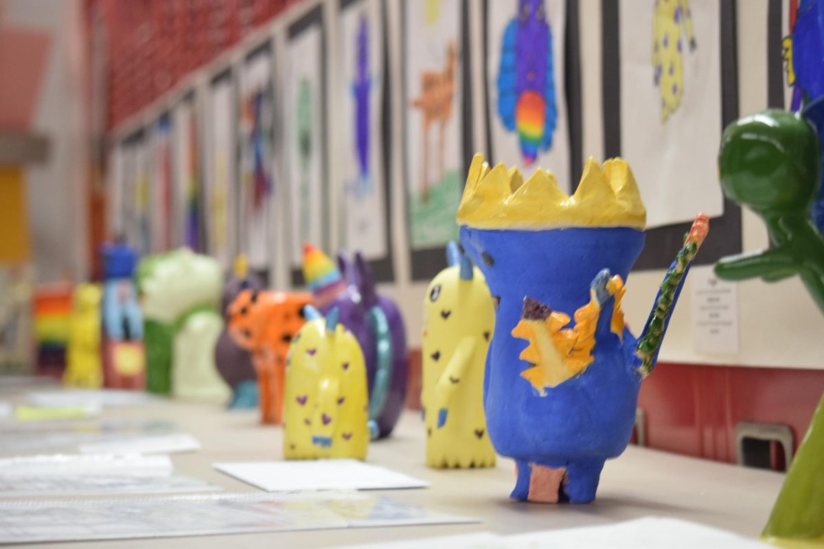 High school adaptations of elementary students’ drawing ideas.