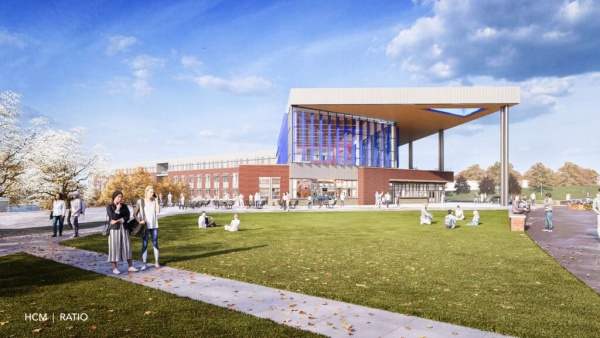 A rendering of one of the future academic buildings, built as a replacement for West.