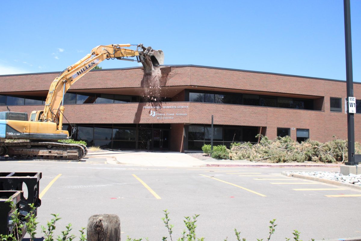 Following the commemoration ceremony of Creek's reconstruction, the demolition of the Education Services building began Thursday, May 15.